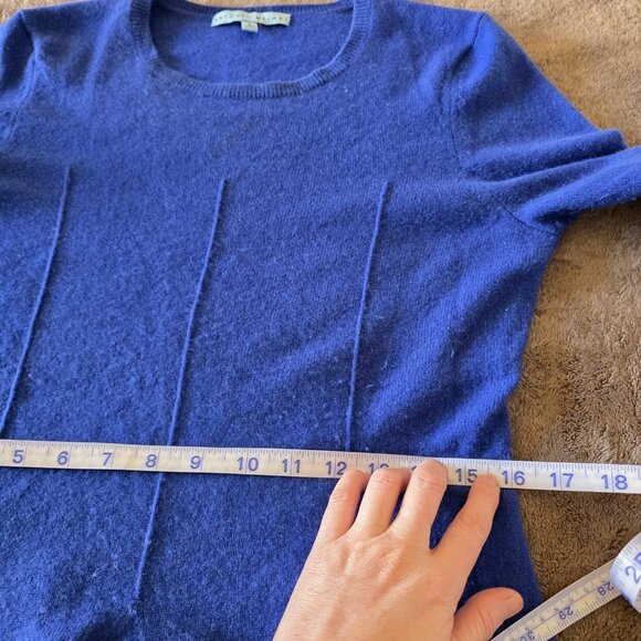 Antonio Melani 100% Cashmere Peplum Sweater Women’s Small Blue Long Sleeve Soft - Picture 10 of 12